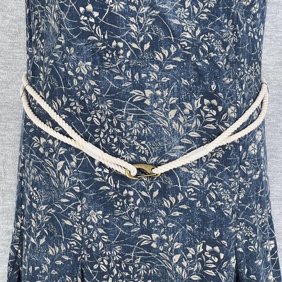 LRL Lauren Jeans Co Womens M Foliage Leaf Tank Dress Rope Belt Handkerchief Hem - Picture 8 of 16